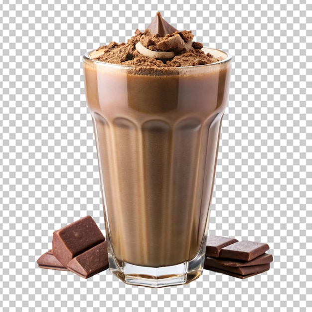 PSD milkshake de chocolate de fundo transparente