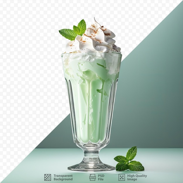 Milkshake refrescante com hortelã