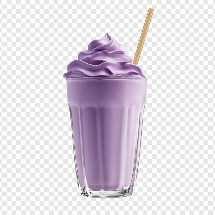 PSD milkshake roxo com creme de leite batido