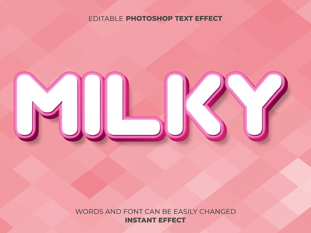 Milky 3D Efeito PSD editável 5789