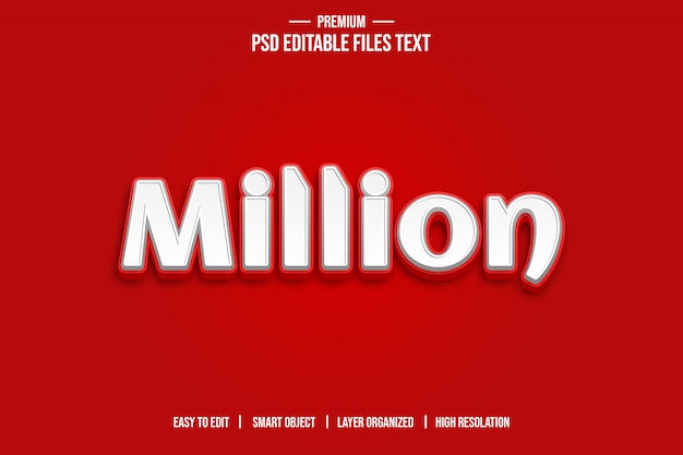 Millionen 3d-textstil-effekt