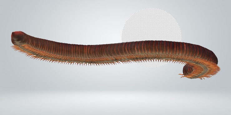 PSD millipede isolated on a transparent background