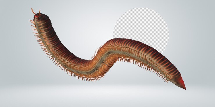 PSD millipede isolated on a transparent background