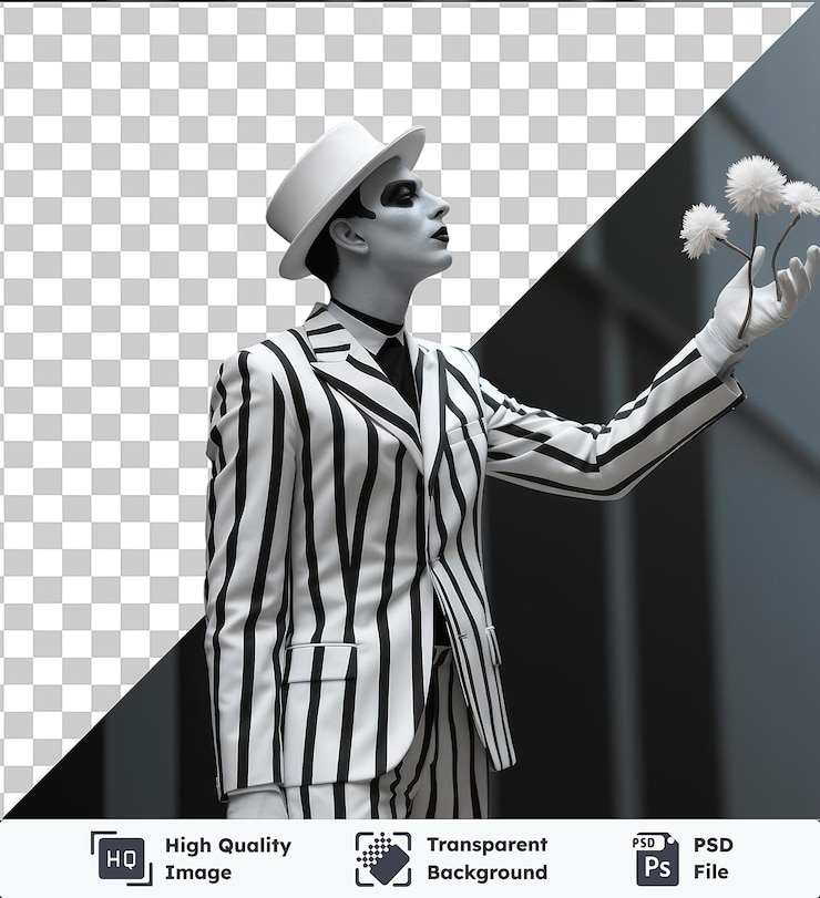 PSD mime 3d de objetos transparentes se apresentando em uma rua