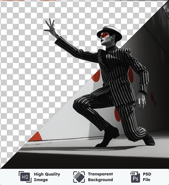 PSD un mime 3d se produisant dans une rue