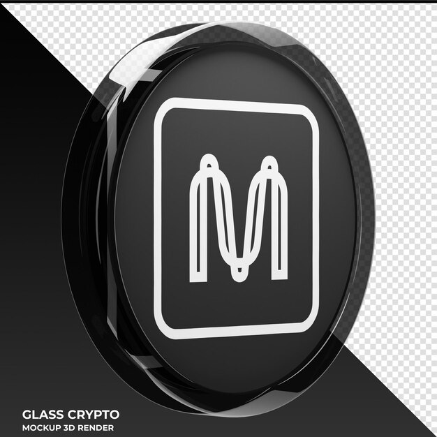 Mina glass crypto coin ilustração 3d