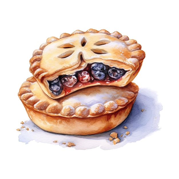 PSD mince pie foods illustration aquarell-stil ki generiert