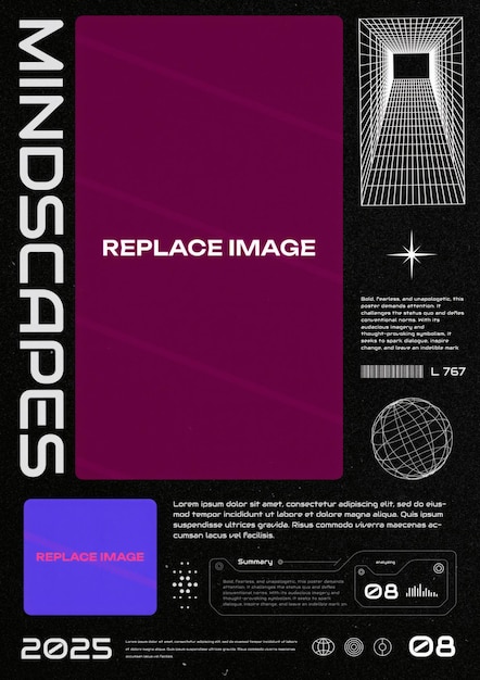Mindscapes 2025 Une affiche esthétique cyberpunk