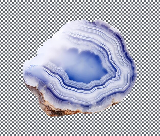 PSD minéral brut d'agate bleu brésilien pierre isolée sur un fond transparent