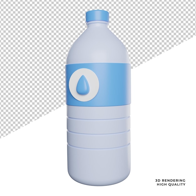 Mineralwasserflasche seitenansicht symbol 3d-rendering-illustration mit transparentem hintergrund