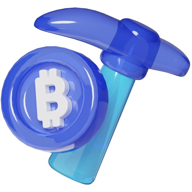 Minería de criptomonedas digitales en 3D