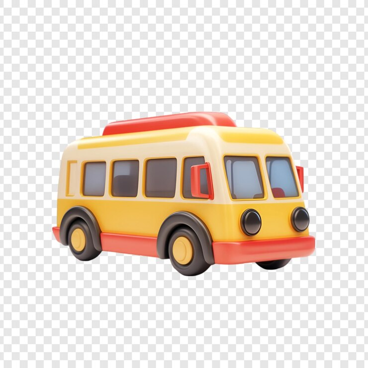 PSD mini bus renderización en 3d