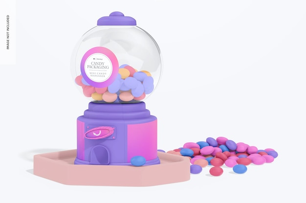 Mini candy dispenser mockup perspektive