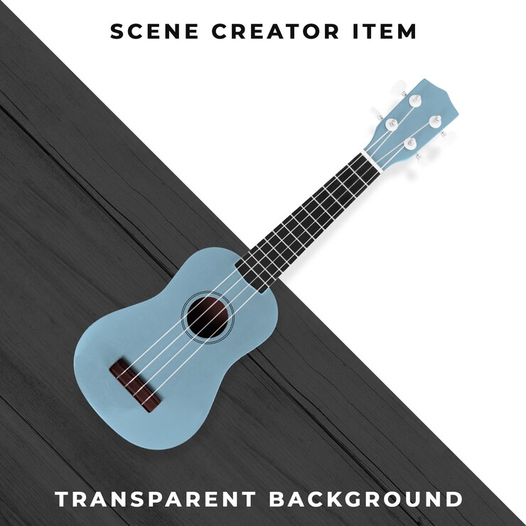 PSD mini chitarra blu trasparente psd