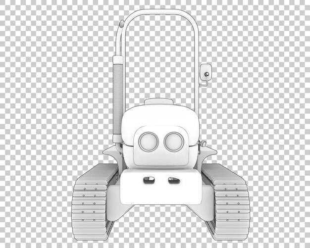 PSD mini-crawler auf transparentem hintergrund 3d-rendering-illustration