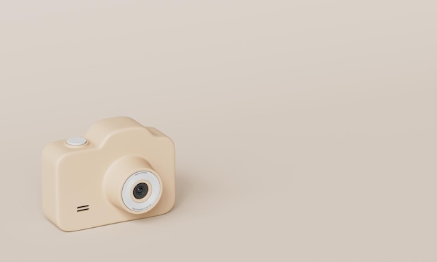 mini digital camera om beige background