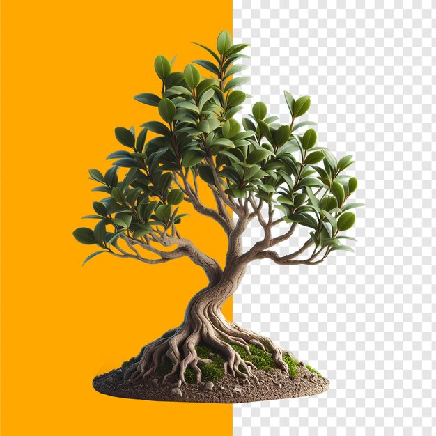 Mini-grüner Baum durchsichtiger Hintergrund psd