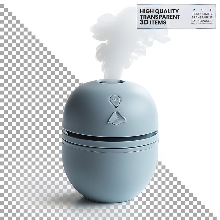 PSD mini humidificador de tamanho de viagem humidificador pequeno e portátil em fundo transparente