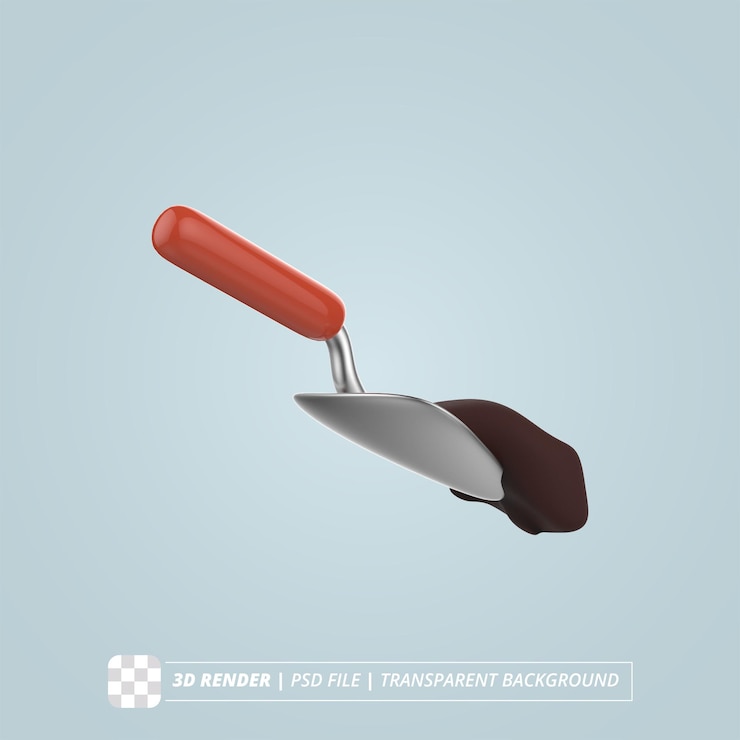 PSD mini pala render 3d aislado