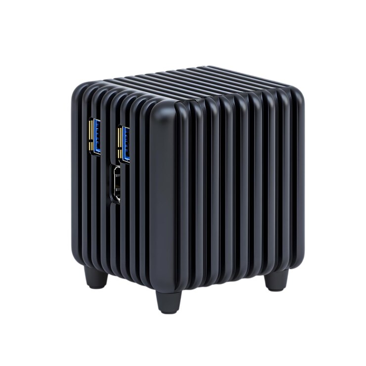 PSD mini pc negro con conectividad multiport para soluciones de computación compacta