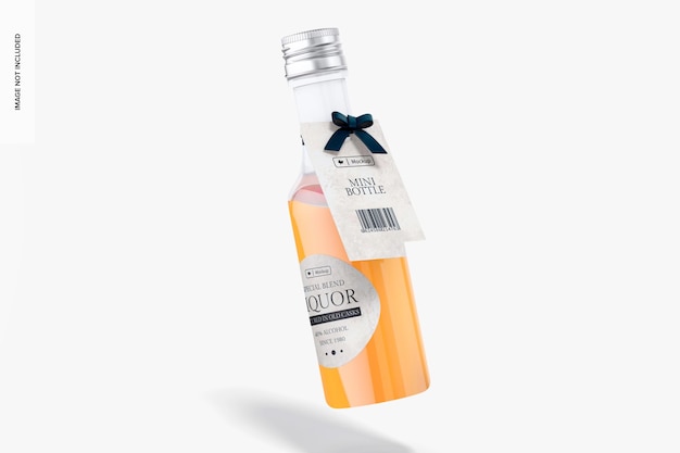 Mini-Schnapsflasche Mockup, fallend