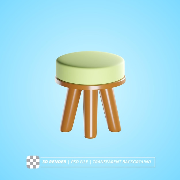 MINI STOOL 3D RENDER ISOLATED IMAGES