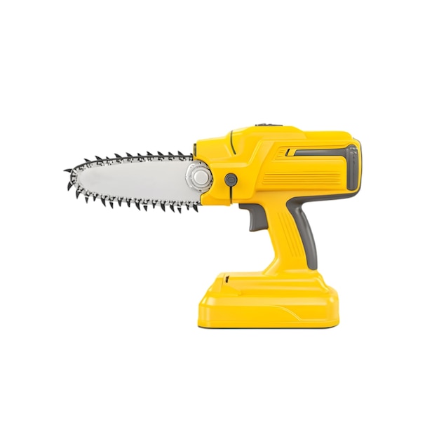 Mini tronçonneuse jaune portable avec batterie Conception compacte et outil de coupe efficace pour W