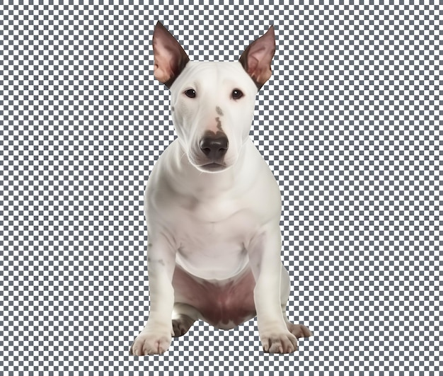 PSD miniatur-bullterrier-rassehund isoliert auf transparentem hintergrund