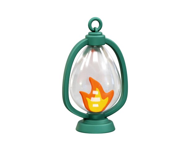 Miniatur-Camping-Lampen-Symbol, das eine 3D-Illustration darstellt