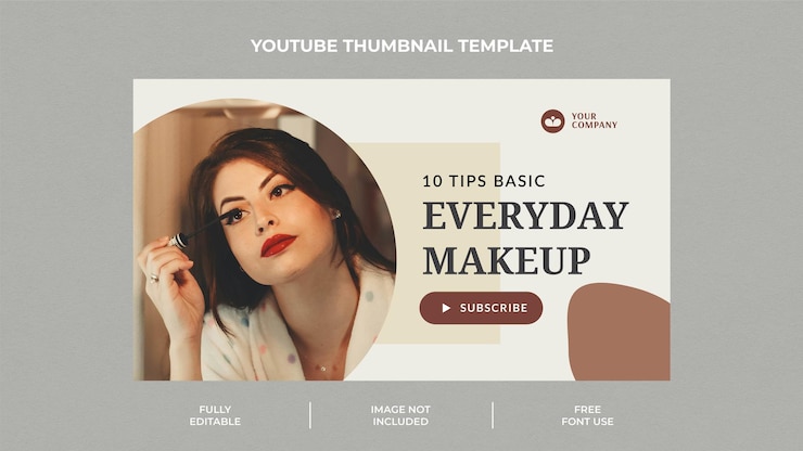 PSD miniatura de belleza de maquillaje de youtube