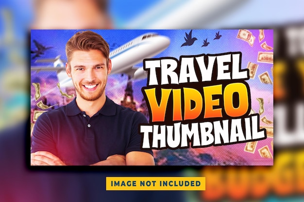 Miniatura del canal de youtube treveling miniatura de youtube diseño premium psd