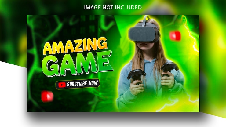 PSD miniatura de canal do youtube de revisão de videogame moderno e modelo de banner da web