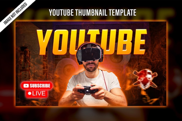 Miniatura de vídeo do youtube ou modelo de banner da web miniatura de jogos