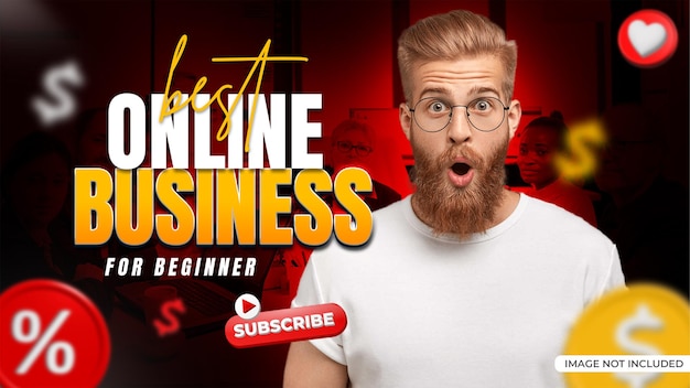 Miniatura del video di Youtube o modello di banner web per video aziendali