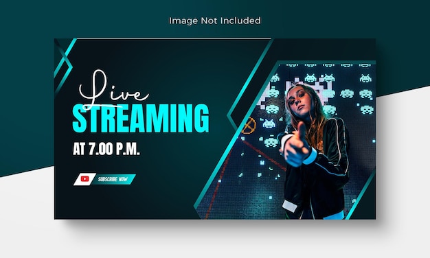 Miniatura di YouTube e banner Web di live streaming di giochi e design delle miniature di YouTube PSD