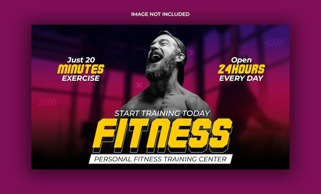 Miniatura do YouTube para academia de ginástica e modelo de banner da web