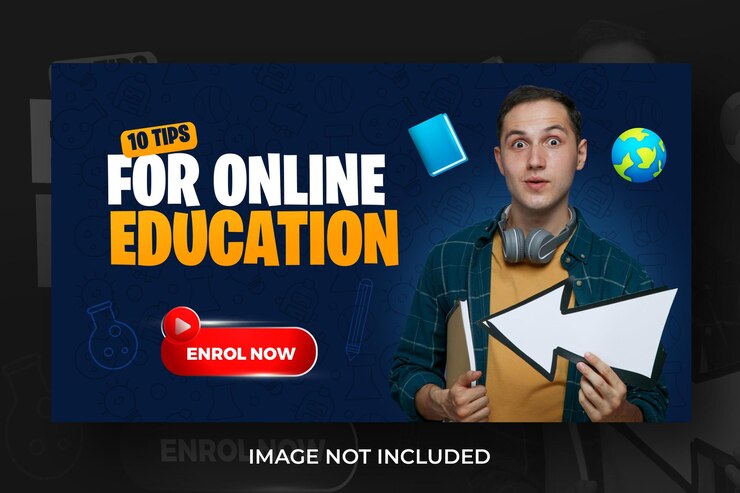 PSD miniatura do youtube para admissão na educação escolar e modelo de banner da web