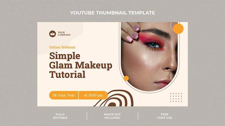 PSD una miniatura de maquillaje sencillo de youtube