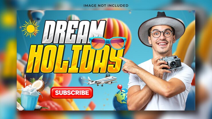 PSD miniatura de video de youtube para agencias de turismo y viajes