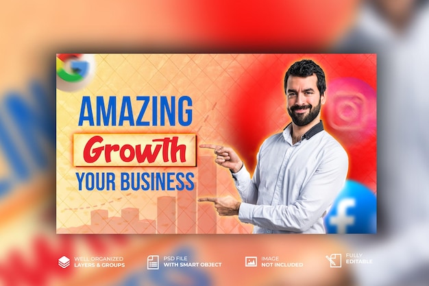 Miniatura de video de Youtube moderna o plantilla de banner web