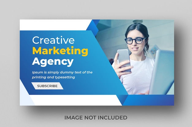 Miniatura de video de Youtube para negocios creativos de marketing digital