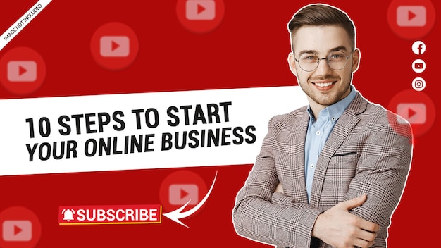 Miniatura de video de Youtube o plantilla de banner web para negocios corporativos y marketing digital