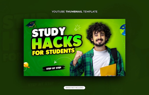 Miniatura de youtube de admisión a la educación escolar o plantilla de banner web