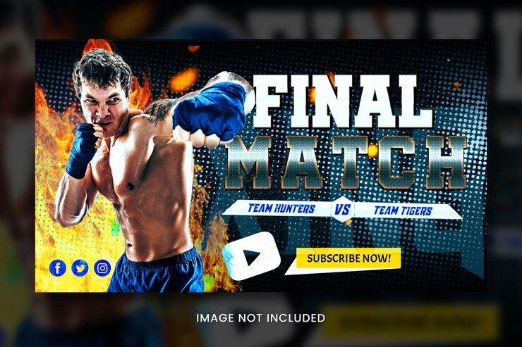 PSD miniatura de youtube de boxeo