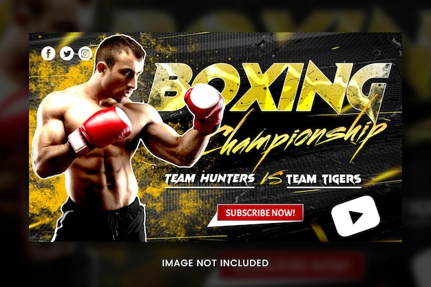Miniaturas de youtube de combate de boxeo