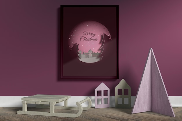 Miniature di casa al piano mock-up