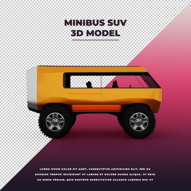 Minibus suv 3d isolado