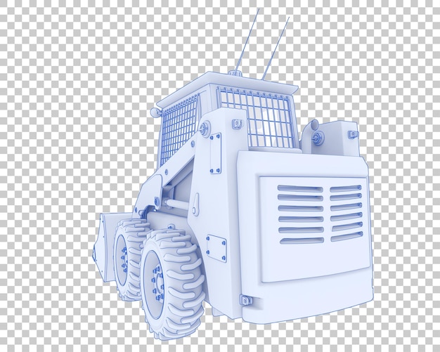 PSD minicarregadeira na ilustração de renderização 3d de fundo transparente