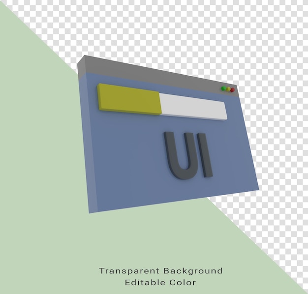 Minimal 3d Illustration Web UI o UX design concepto de página web Web design computer browser