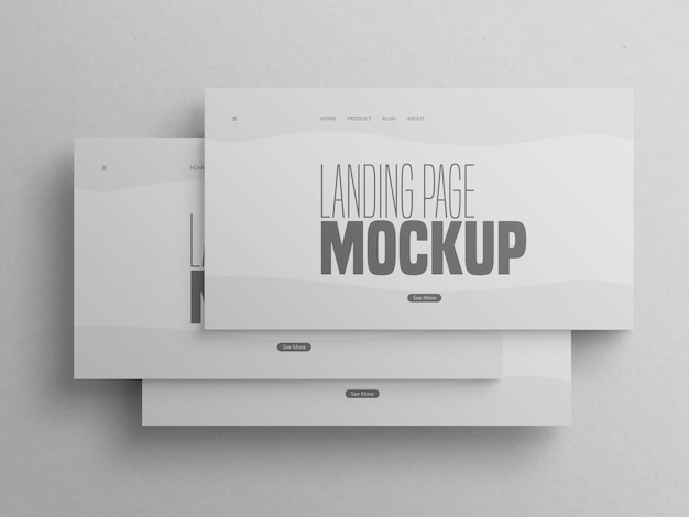 Minimal Clean Multiple Landing Page Website Mockup